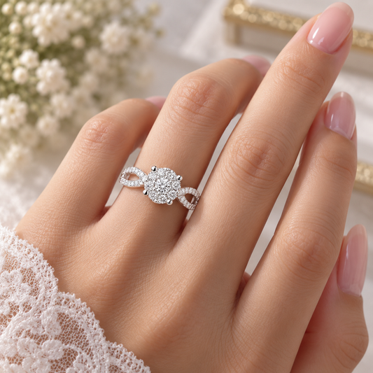 Interlace 交織 鑽戒 經典四爪鑲 1克拉 DG01157