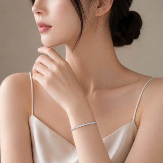 鑽石網球手鍊 18K白金 D200170