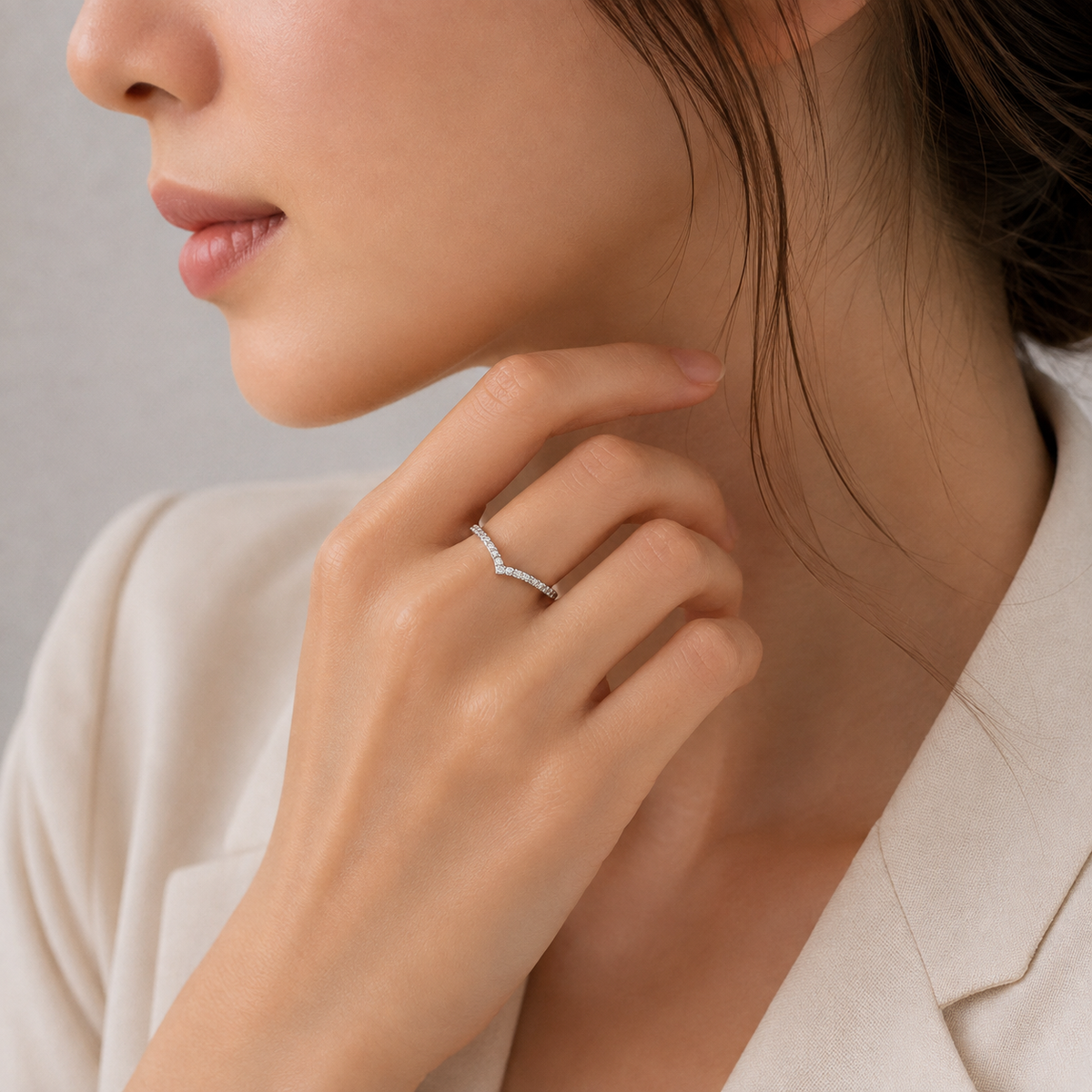 V Shape V形線戒 21分 鑽戒 DG01468