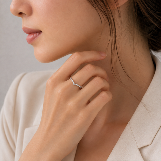 V Shape V形線戒 21分 鑽戒 DG01471