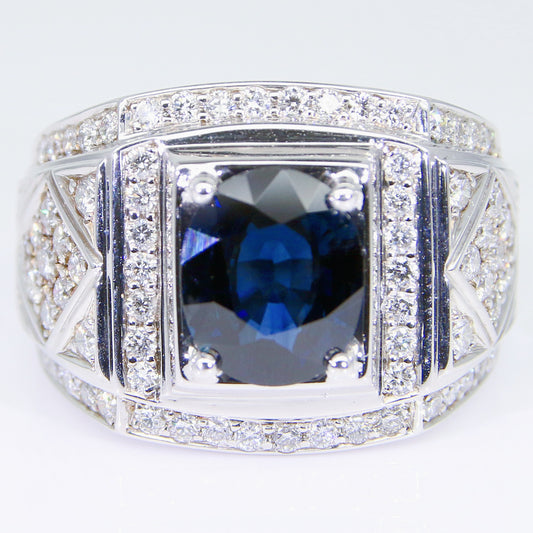 藍寶石男戒 錫蘭 2克拉 SM00751