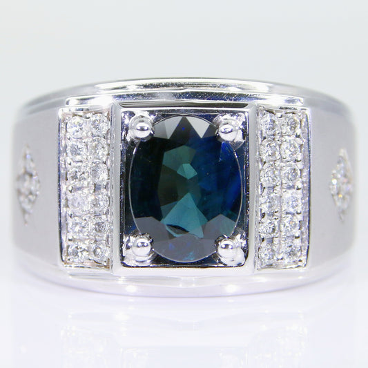 藍寶石男戒 錫蘭 1克拉 SM00763