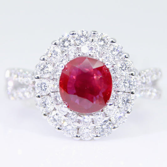 紅寶石女戒 無燒 鴿血紅 1克拉 RG00185