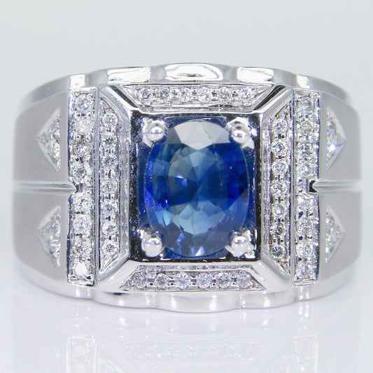 藍寶石男戒 錫蘭 1克拉 SM00712