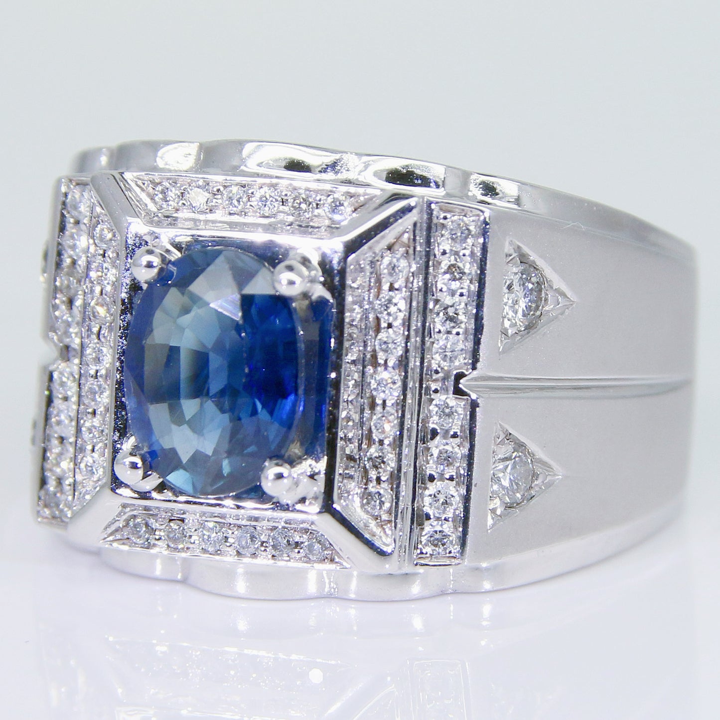 藍寶石男戒 錫蘭 1克拉 SM00712