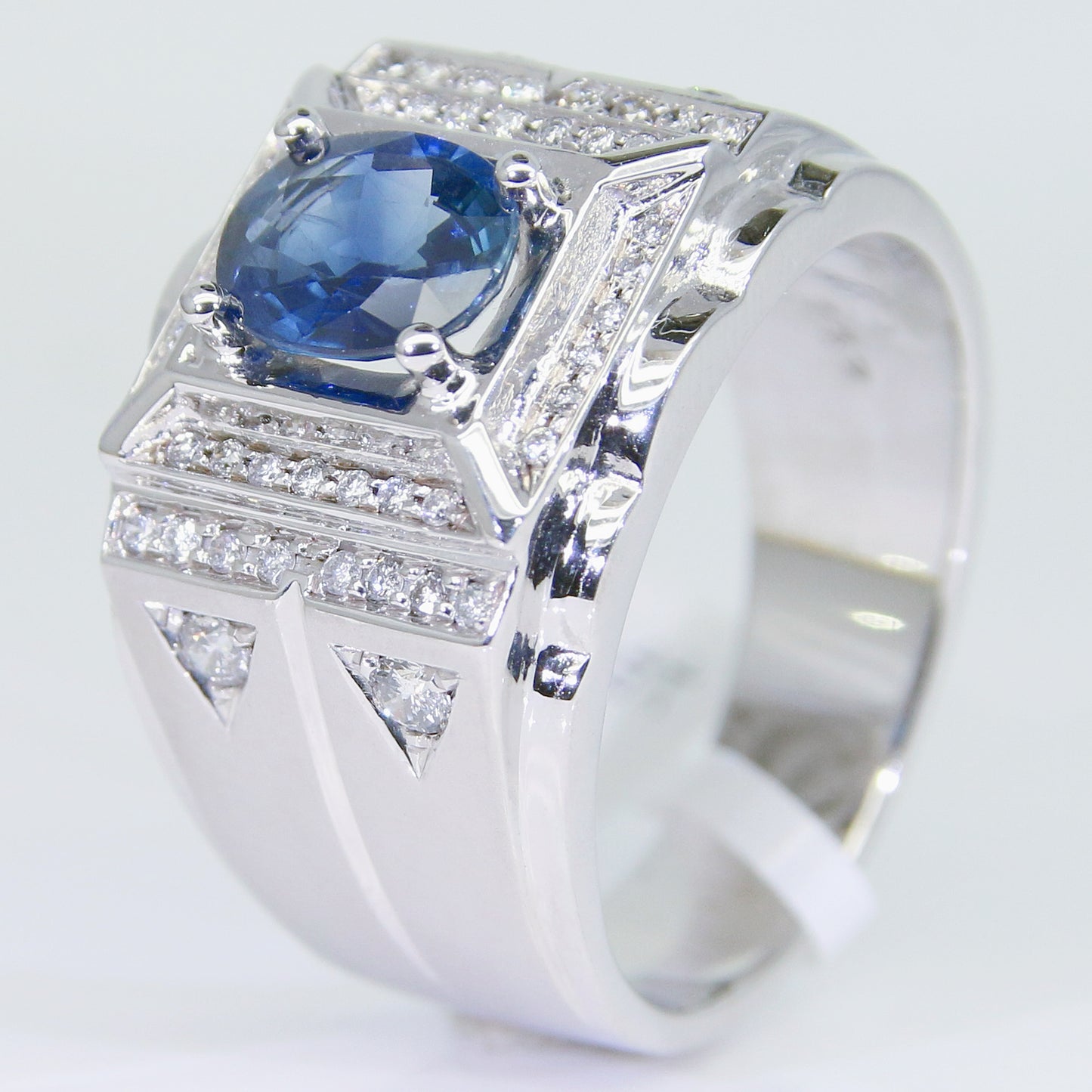 藍寶石男戒 錫蘭 1克拉 SM00712