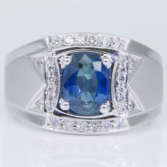 藍寶石男戒 錫蘭 1克拉 SM00713