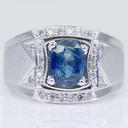 藍寶石男戒 錫蘭 1克拉 SM00714