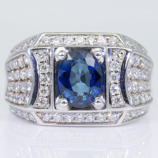 藍寶石男戒 錫蘭 皇家藍 1克拉 SM00747