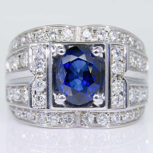 藍寶石男戒 錫蘭 皇家藍 2克拉 SM00748