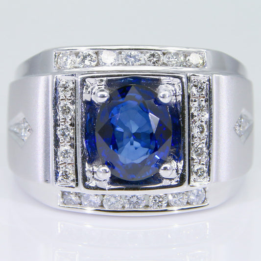 藍寶石男戒 錫蘭 皇家藍 2克拉 SM00730