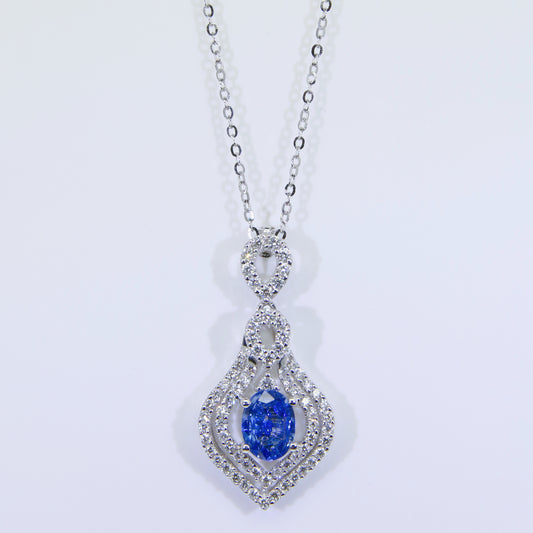 藍寶石墜子 錫蘭 矢車菊藍 1克拉 SD00238