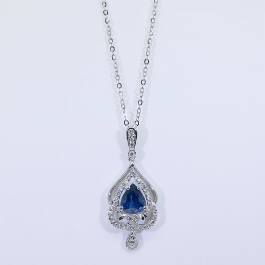 Lace Crown 蕾絲皇冠 藍寶石 無燒 水滴形 1克拉 SD00245