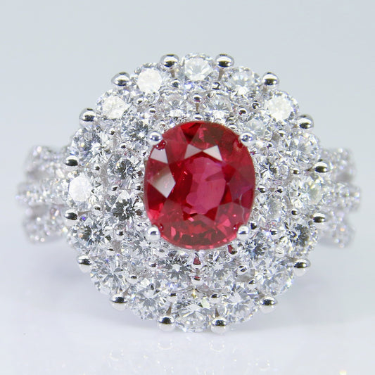 紅寶石女戒 無燒 鴿血紅 2克拉 RG00182