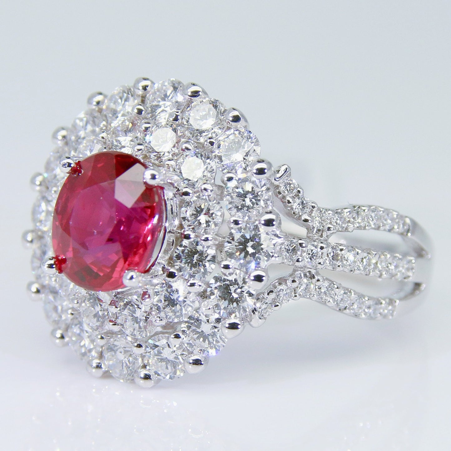 紅寶石女戒 無燒 鴿血紅 2克拉 RG00182