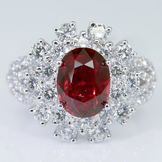 紅寶石女戒 無燒 鴿血紅 3克拉 RG00176