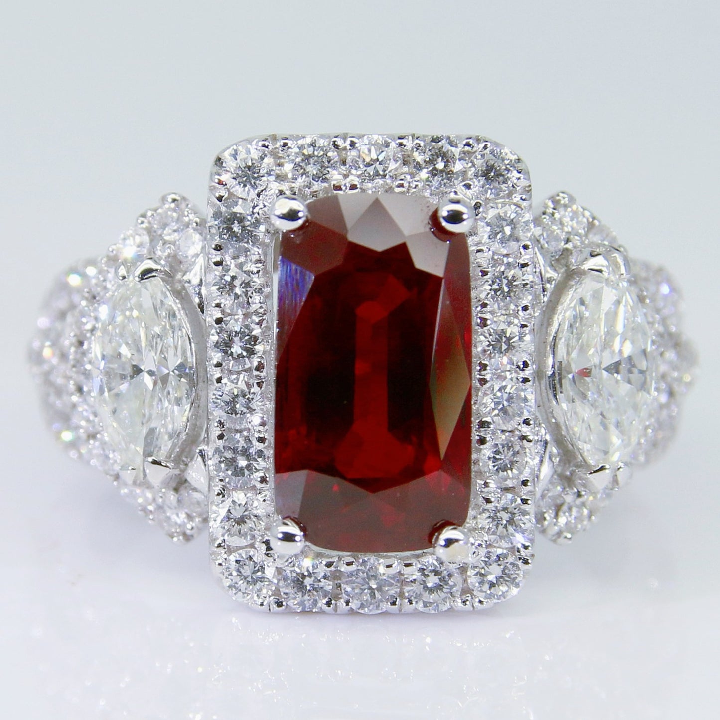 紅寶石女戒 長方形 鴿血紅 3克拉 RG00152