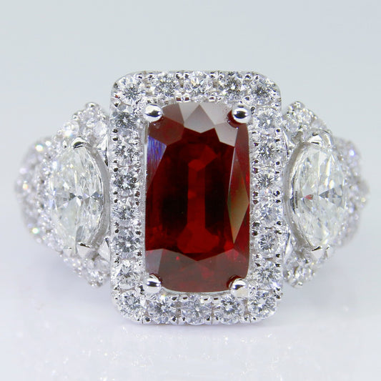 紅寶石女戒 長方形 鴿血紅 3克拉 RG00152