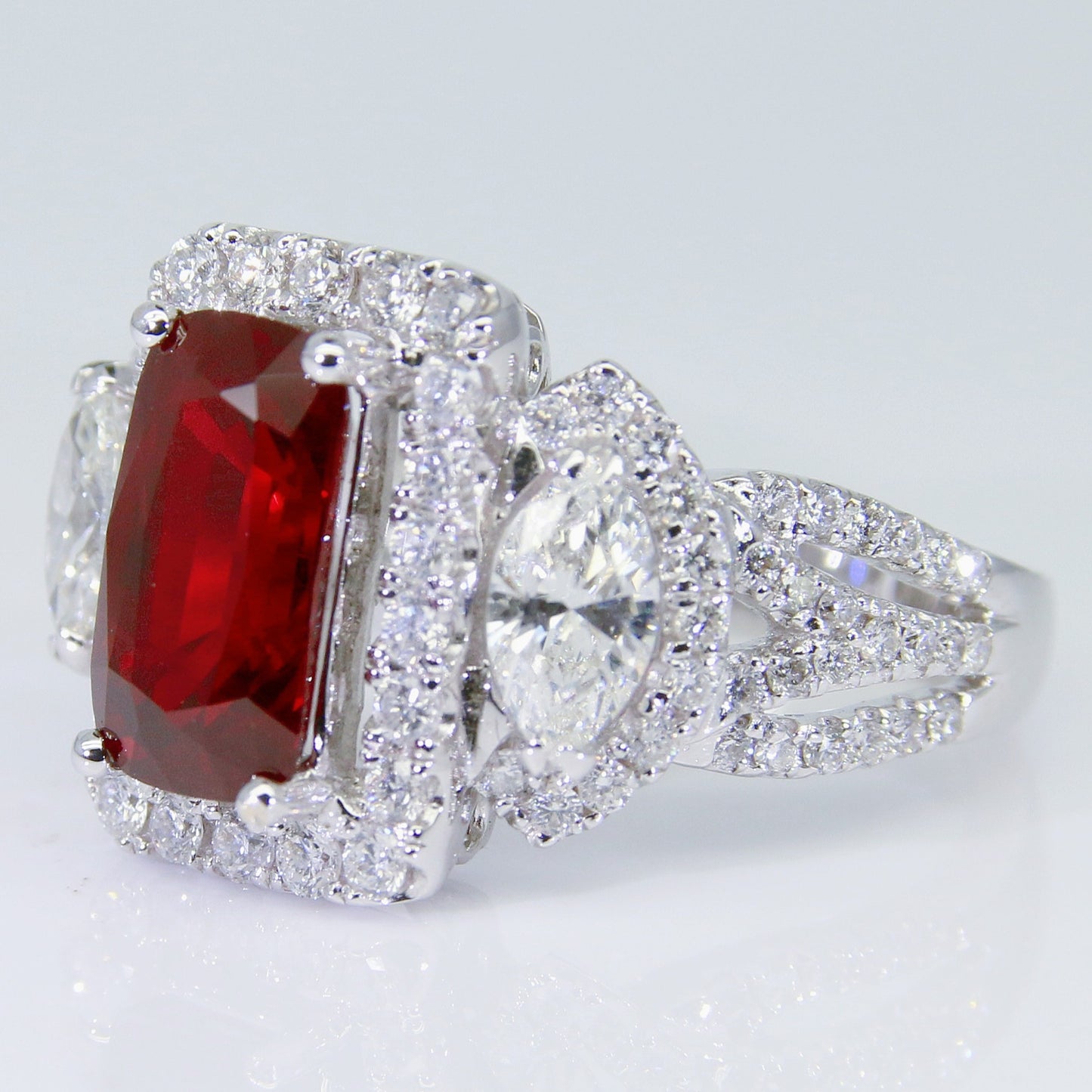 紅寶石女戒 長方形 鴿血紅 3克拉 RG00152