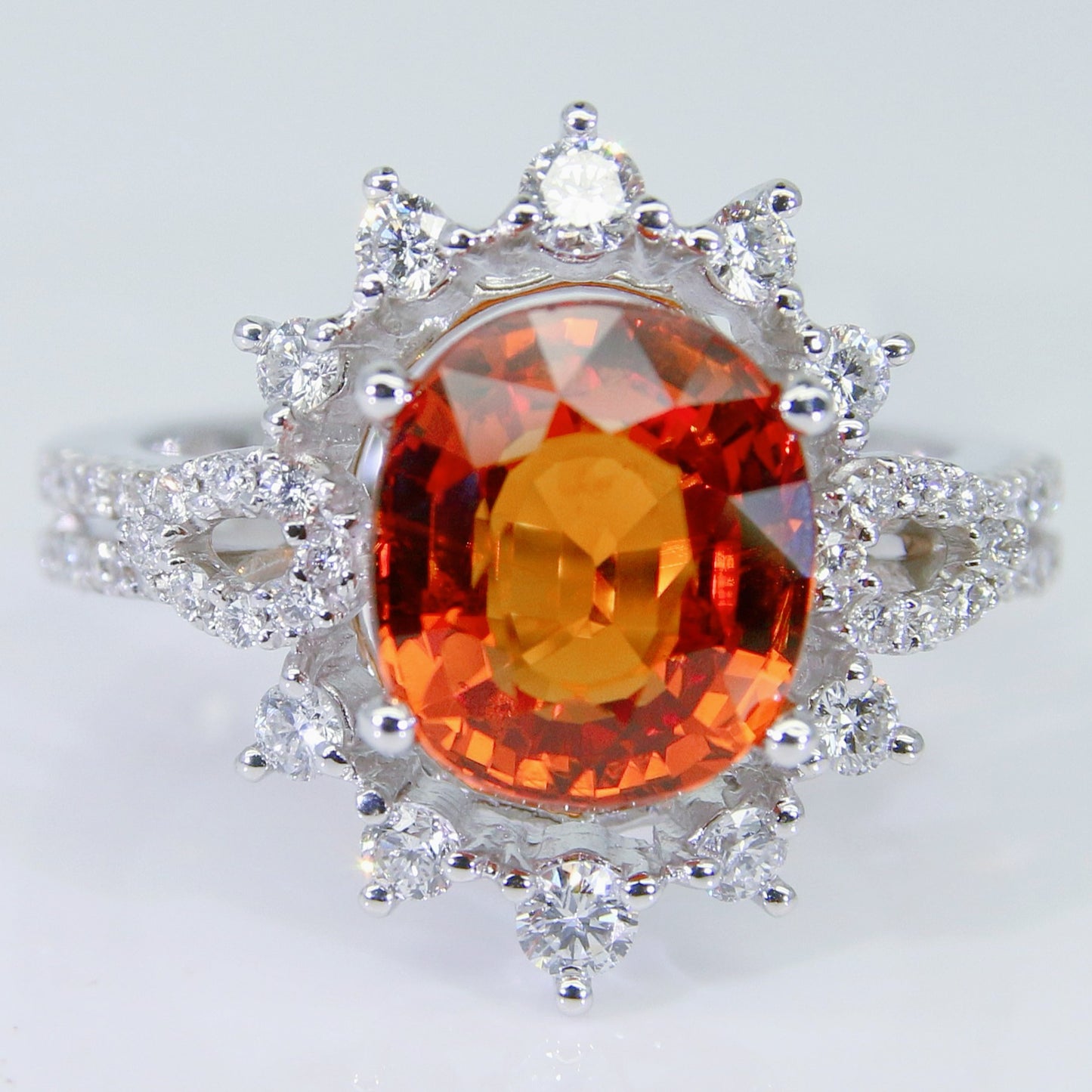 天然 橙紅 剛玉戒指 4克拉 YG00156