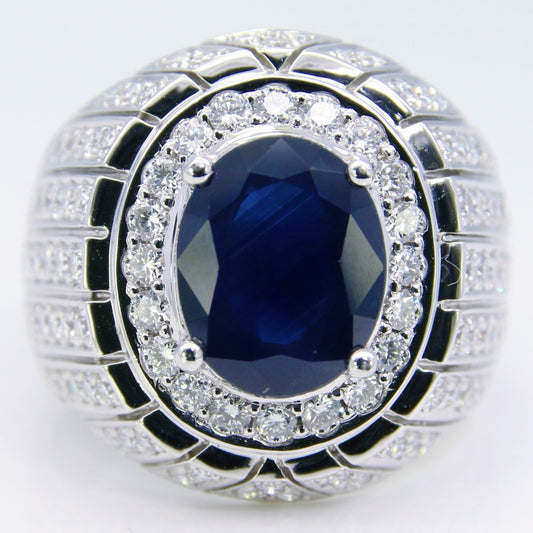 藍寶石男戒 4克拉 SM00638