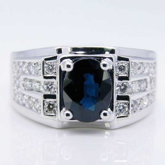 藍寶石男戒 1克拉 SM00524