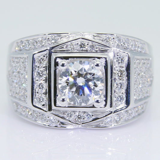 培育鑽石 1克拉 鑽石男戒 DM00742