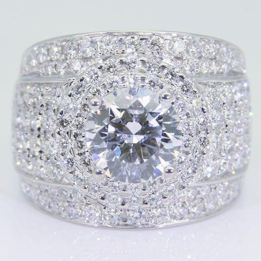 培育鑽石 鑽石男戒 3克拉 空台 有鑲鑽（售出需訂做）