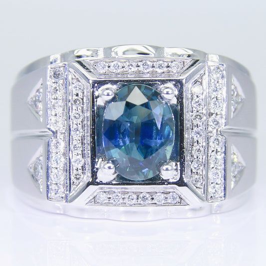 藍寶石男戒 錫蘭 1克拉 SM00711