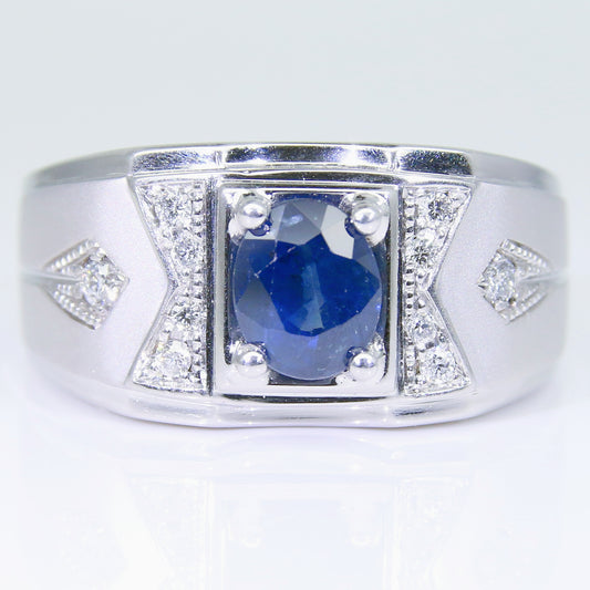 藍寶石男戒 1克拉 SM00771