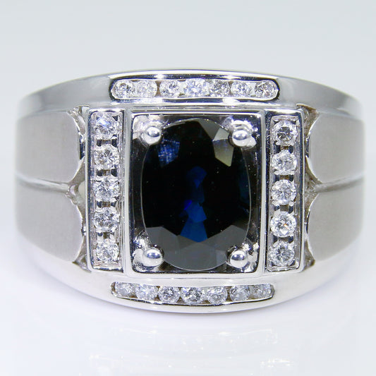 藍寶石男戒 錫蘭 2克拉 SM00755