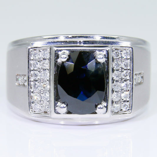 藍寶石男戒 錫蘭 1克拉 SM00761