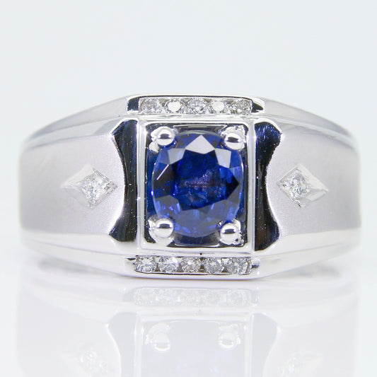 藍寶石男戒 錫蘭 1克拉 SM00704