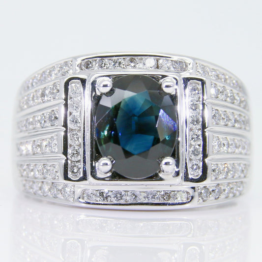 藍寶石男戒 無燒 2克拉 SM00733