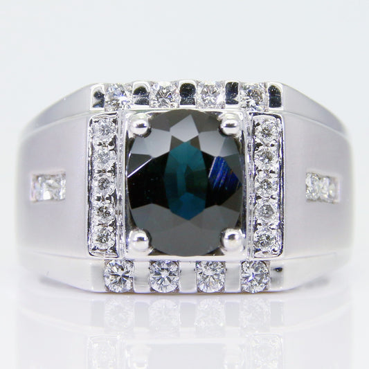 藍寶石男戒 無燒 2克拉 SM00734