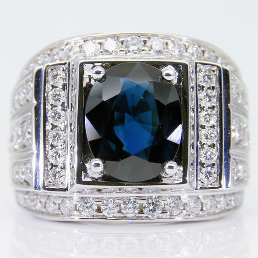 藍寶石男戒 錫蘭 3克拉 SM00745