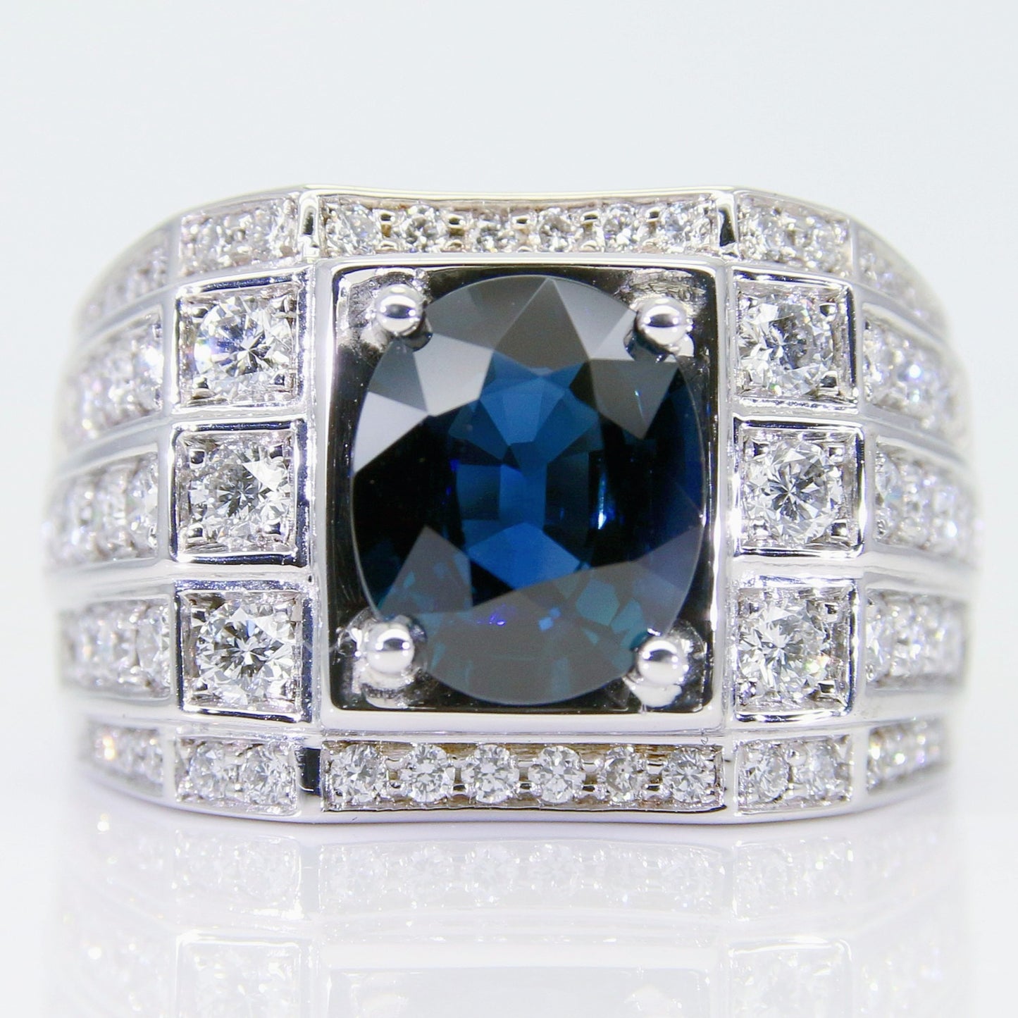 藍寶石男戒 錫蘭 2克拉 SM00750