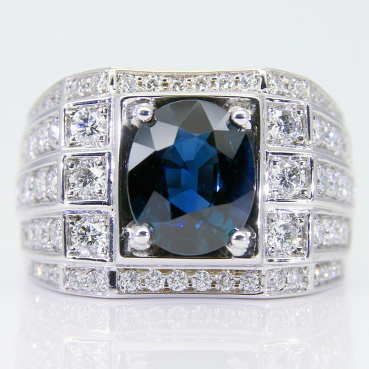 藍寶石男戒 錫蘭 2克拉 SM00750