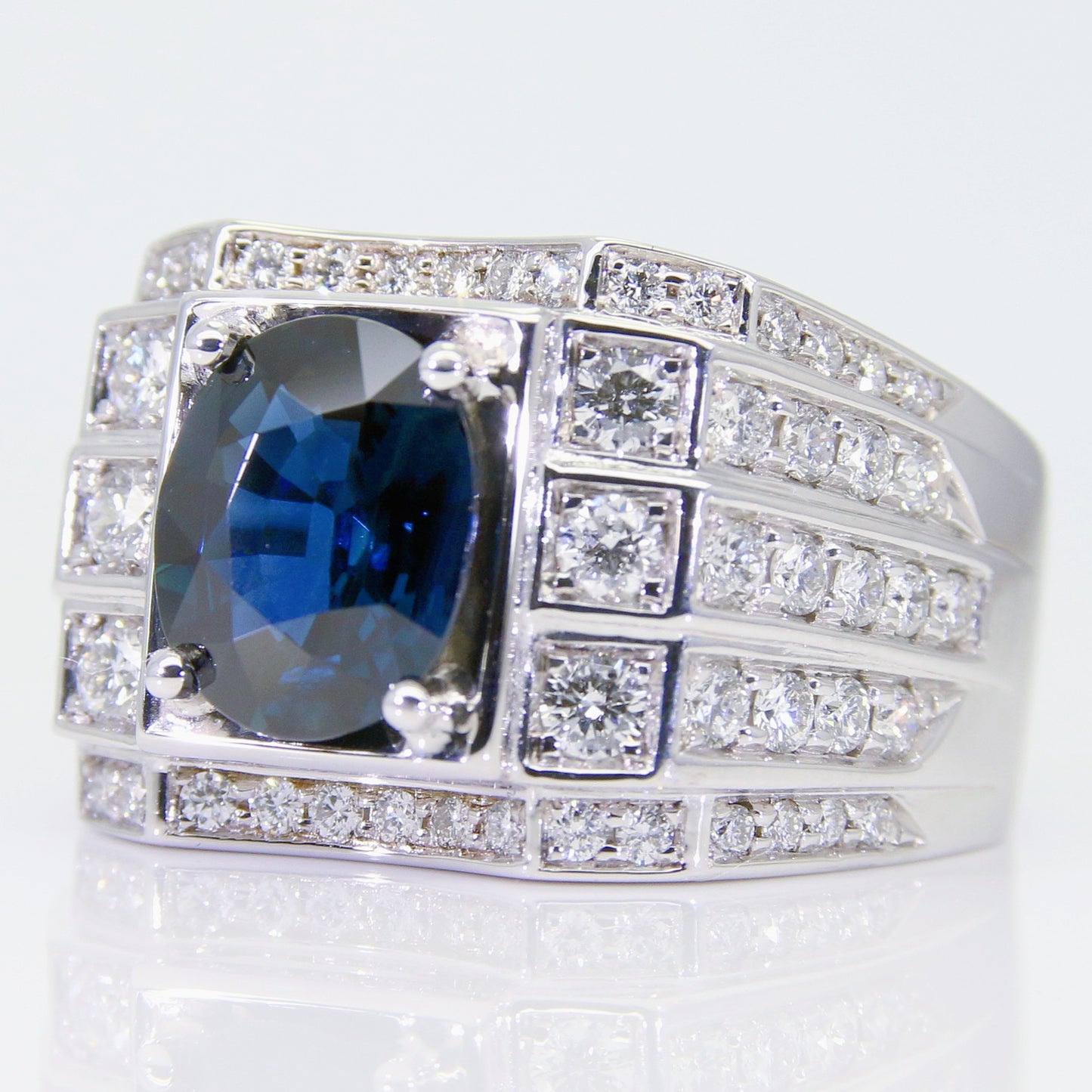 藍寶石男戒 錫蘭 2克拉 SM00750