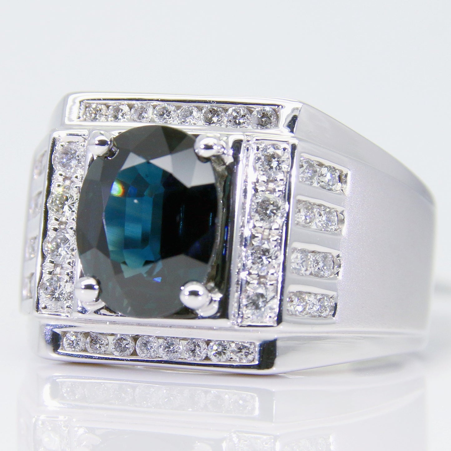 藍寶石男戒 無燒 3克拉 SM00627