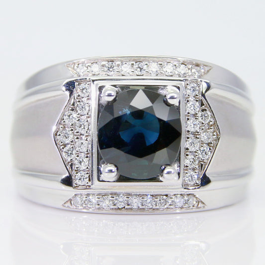 藍寶石男戒 錫蘭 2克拉 SM00759