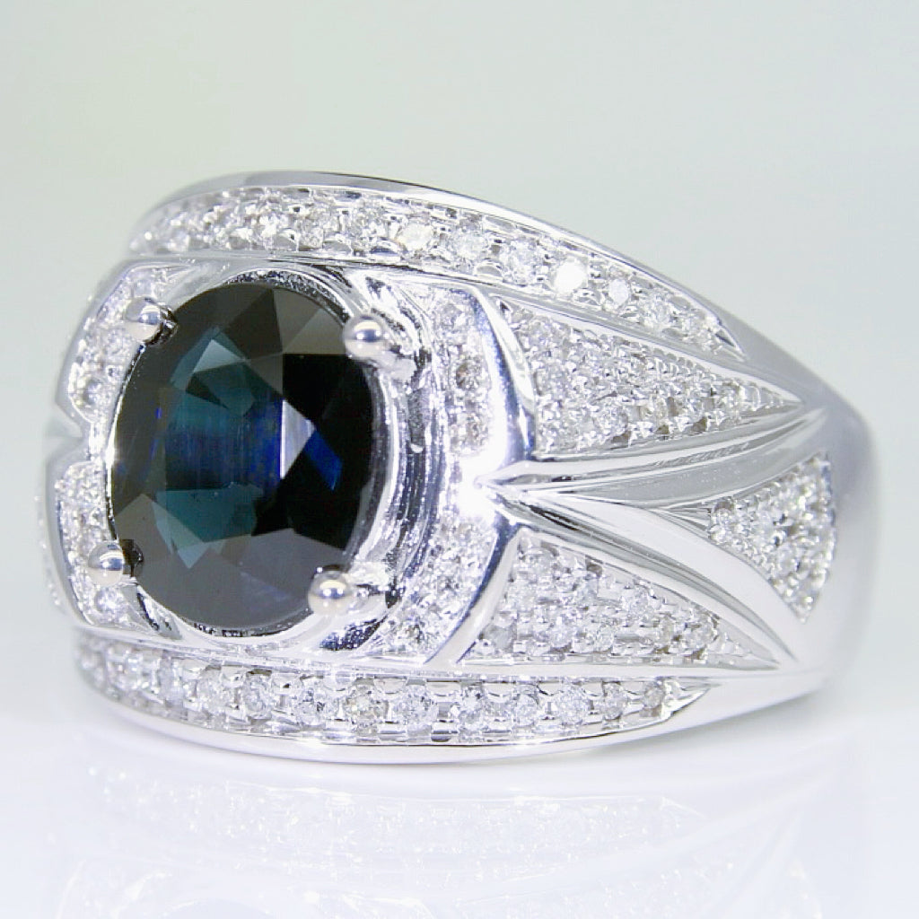 藍寶石男戒 錫蘭 2克拉 SM00782