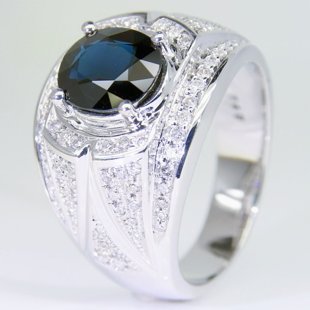 藍寶石男戒 錫蘭 2克拉 SM00782