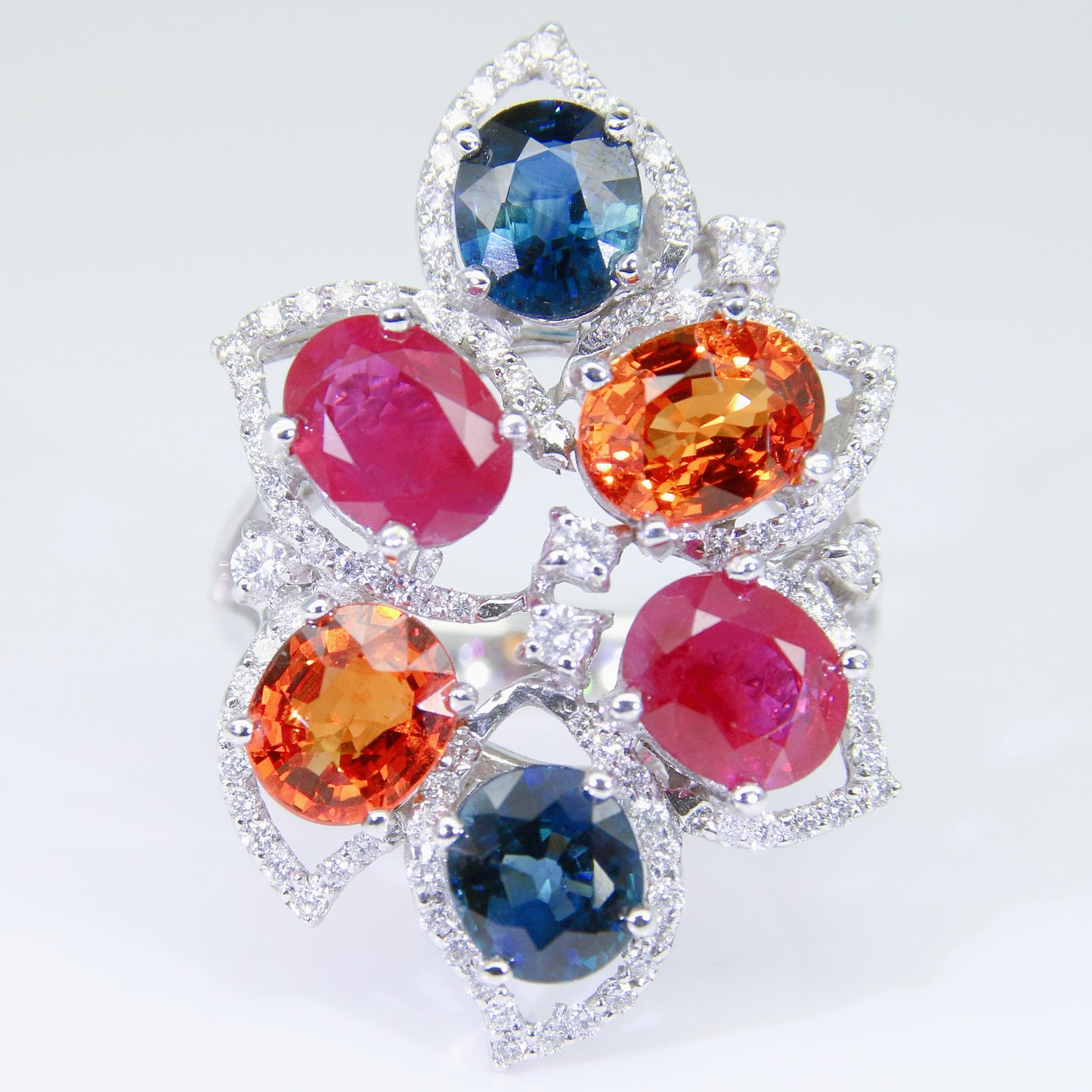 剛玉戒指 紅寶 藍寶 橙色藍寶 YG00177