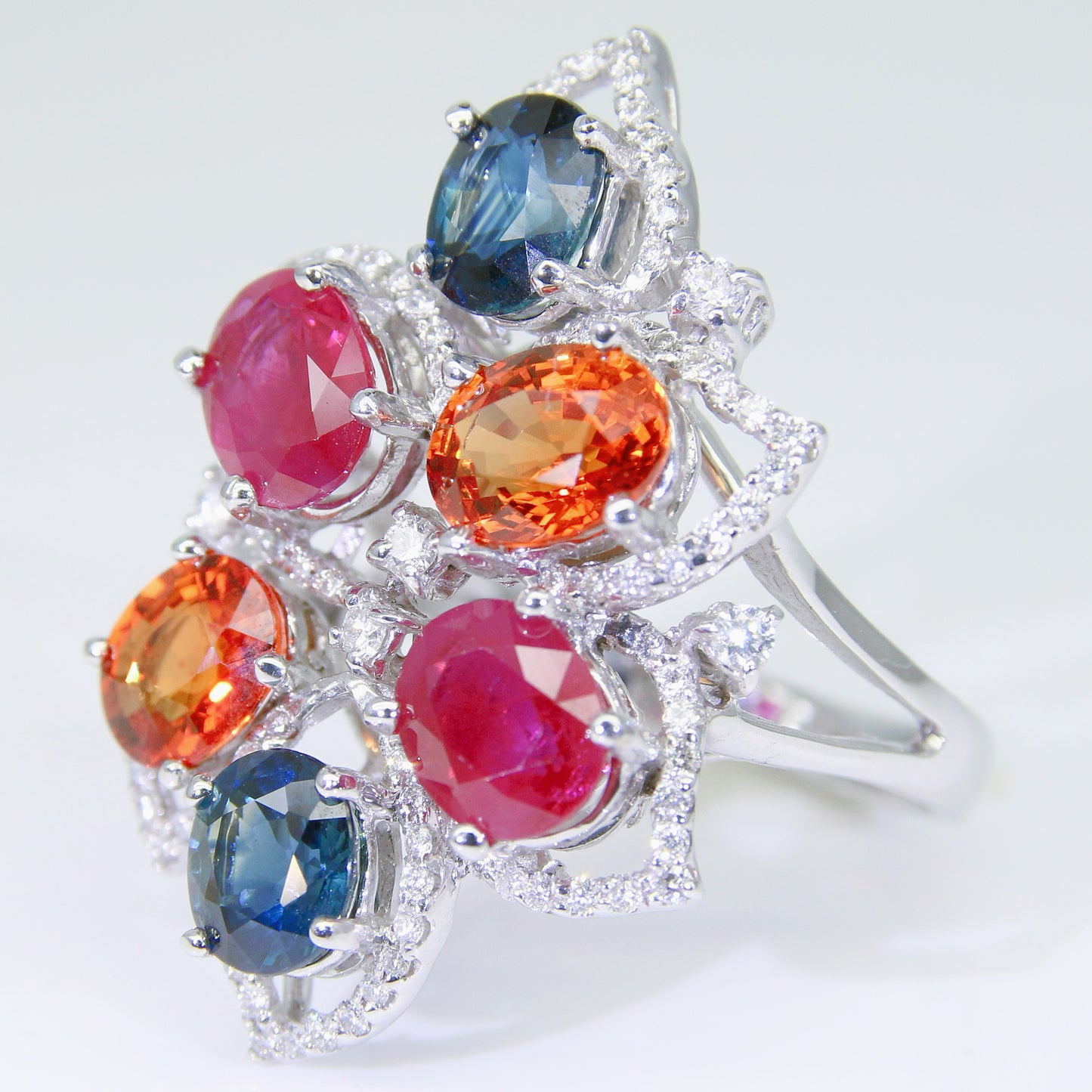 剛玉戒指 紅寶 藍寶 橙色藍寶 YG00177