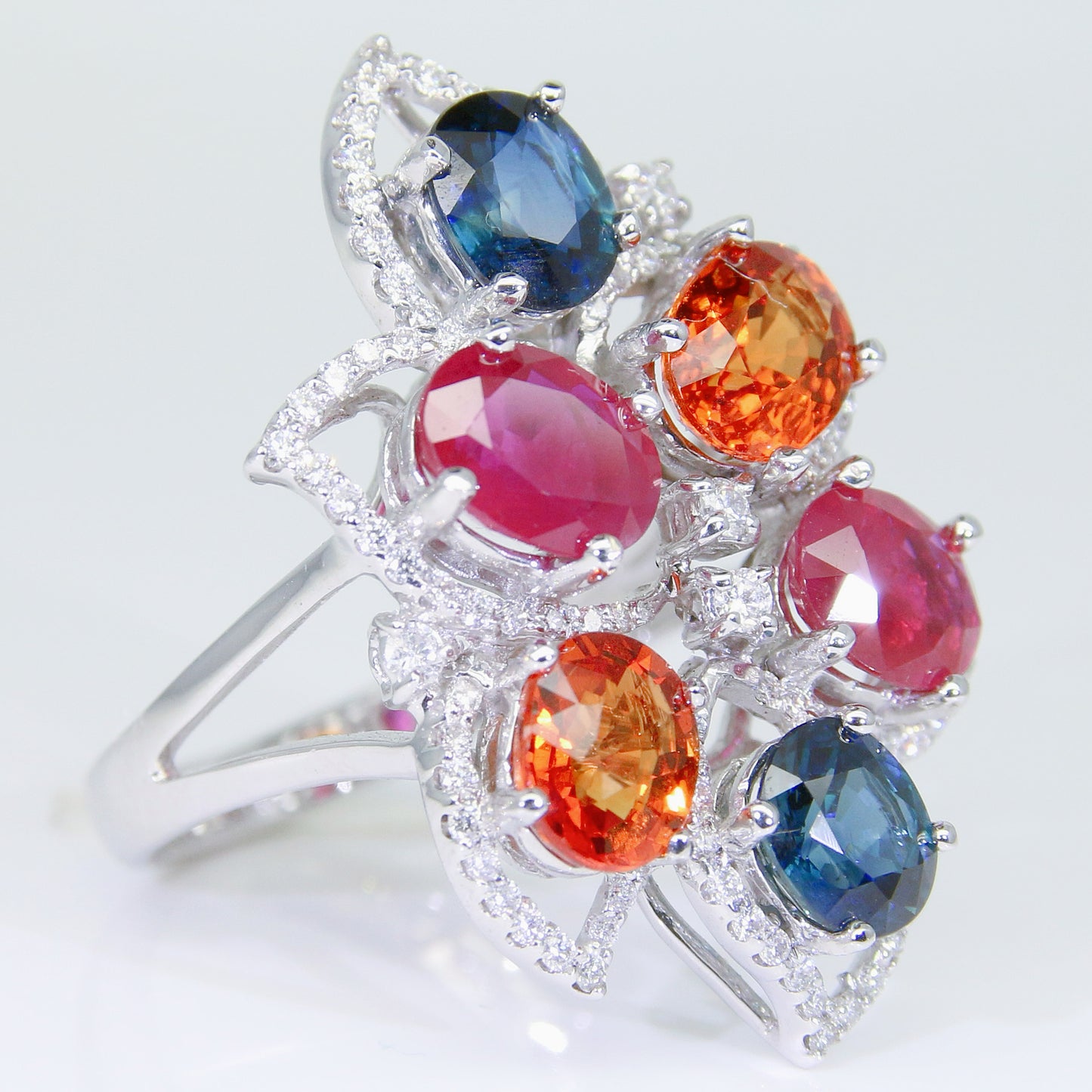 剛玉戒指 紅寶 藍寶 橙色藍寶 YG00177