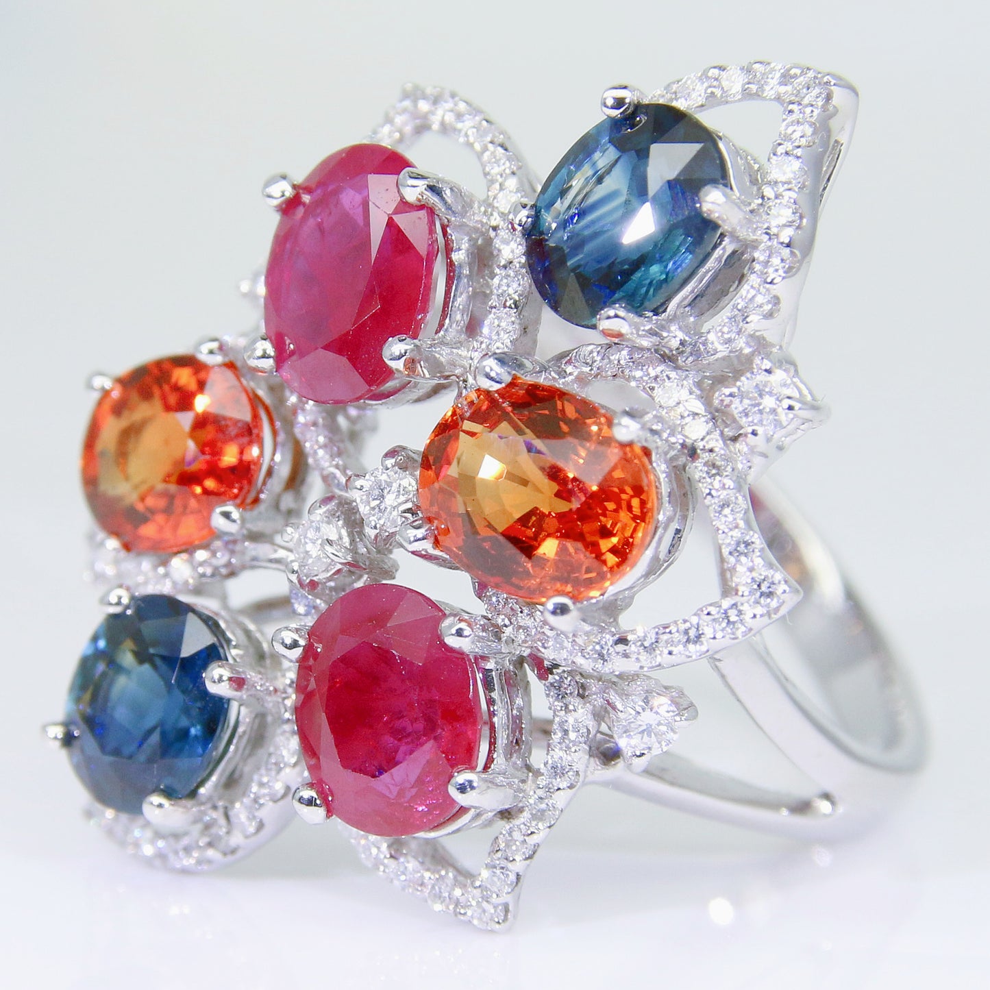 剛玉戒指 紅寶 藍寶 橙色藍寶 YG00177