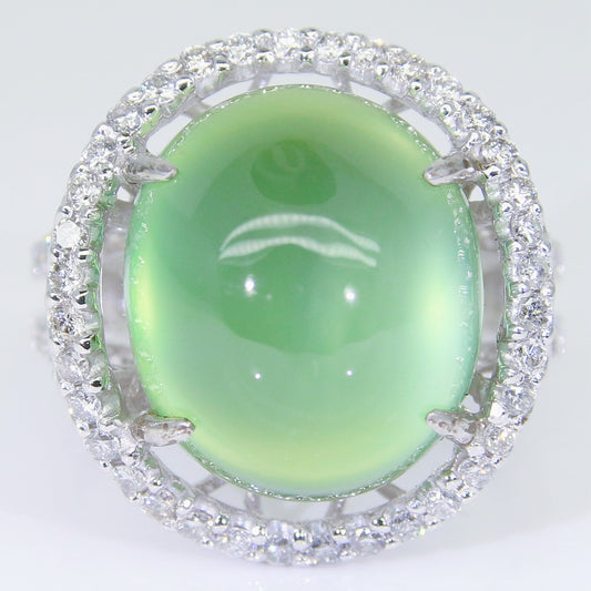 葡萄石女戒 無燒 14克拉 FG00003