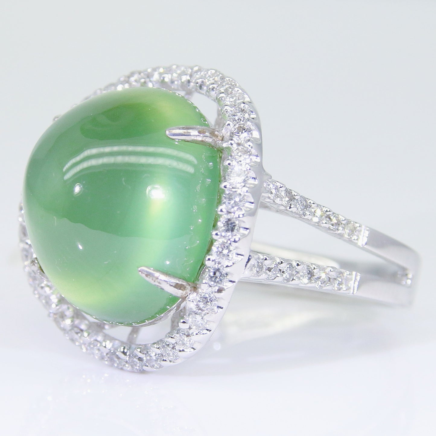 葡萄石女戒 無燒 14克拉 FG00003