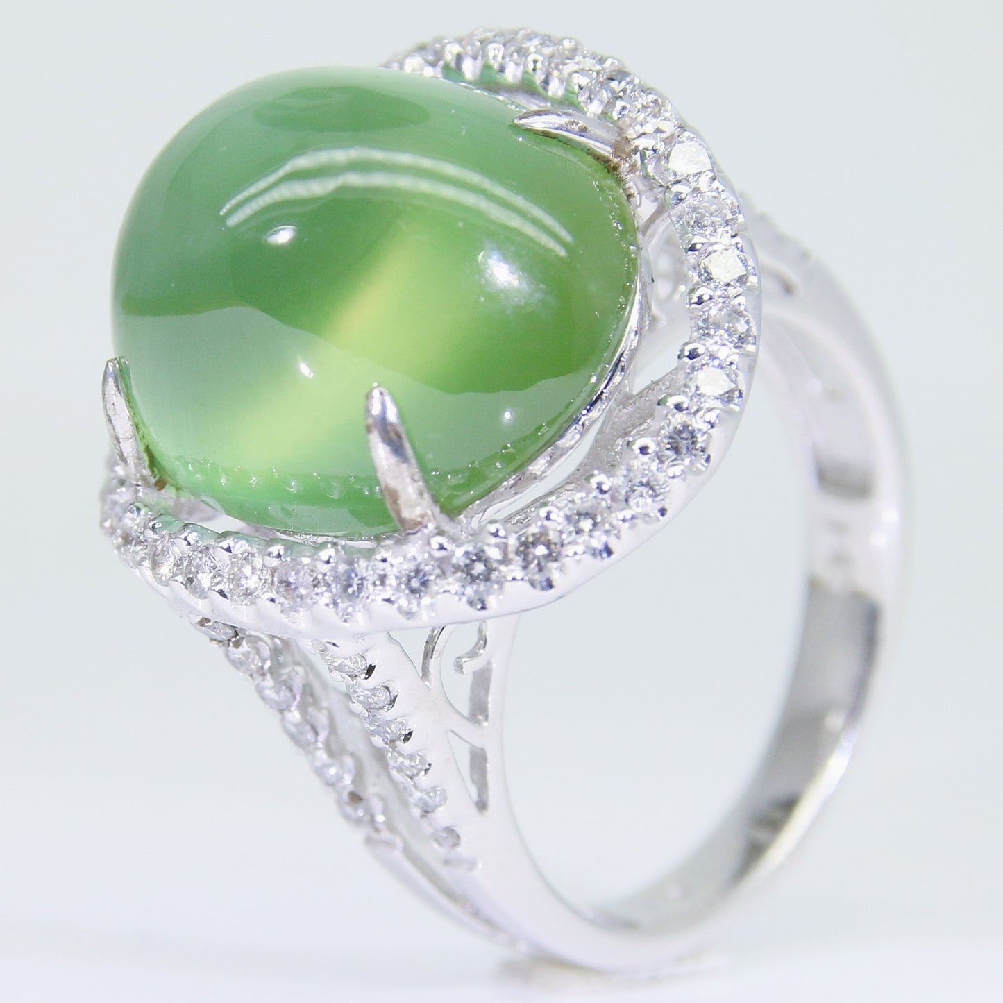 葡萄石女戒 無燒 14克拉 FG00003